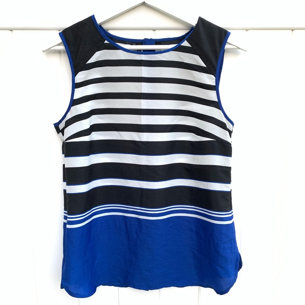 ✨Maurices Blue, Black, & White Dressy Tank Top - S
